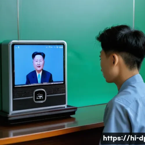 북한의 휴대전화   보급률과 기능 - **Prompt 1: North Korean Urban Connectivity**
    "A young adult, approximately 20-25 years old, is ...